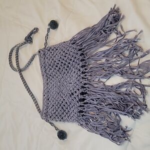 Boho Crochet Fringe Bag